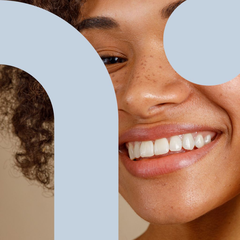 Smiling woman with clear healthy skin